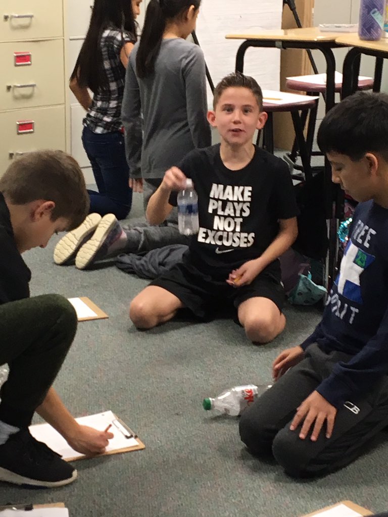 KatinaOsth's tweet image. Bottle flipping activity to gather data for dot plots and stem-and-leaf. Kids were all in! #csisd #science #skawesomesince1967