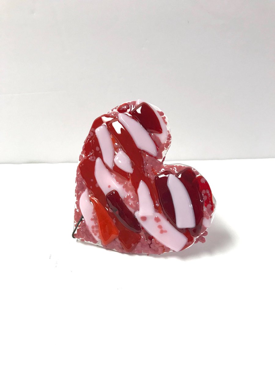 Order yours now!! #valentines #gifts Excited to share this item from my #etsy shop: Fused Glass Heart Decoration, Free Shipping, valentine etsy.me/2Fo4IUz
 #holiday #fusedglass #shoppingqueen #shopsmall #momandpop #shopsmallbiz  #freeshipping #etsyseller