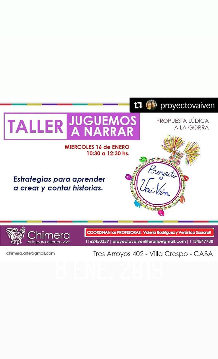 ProyectoVaiVen's tweet photo. Una propuesta para pasar una mañana estival 
#narraciónoral #literatura #niñez #infancia #vacaciones #villacrespo #proyectovaivén https://t.co/8LhX2xIYxn