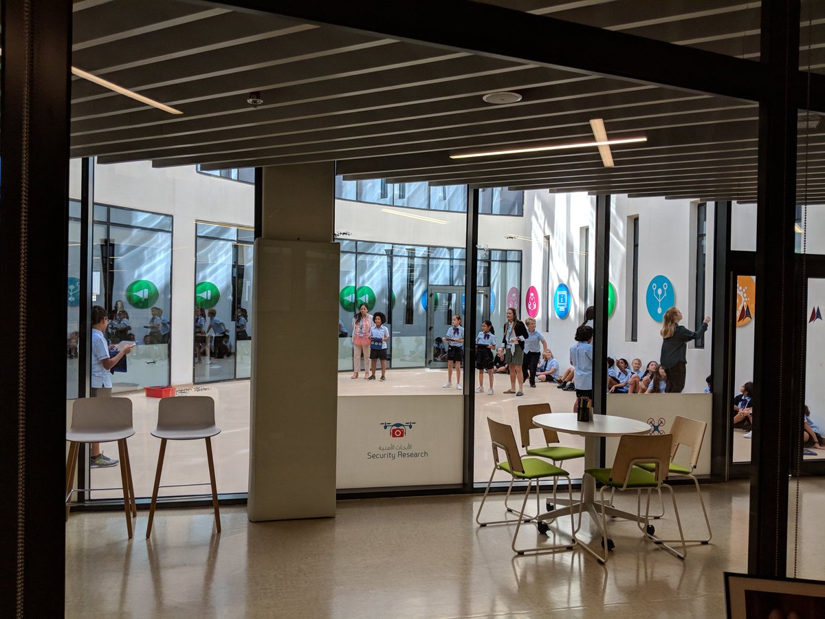 craigcantlie's tweet image. Great view out of our office as the grade 5s experience the drones led by @laurenangarola @DAAElementary #FluencyED @gems_daa #edtech