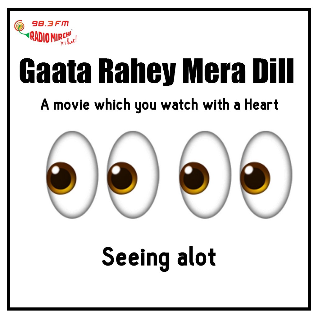 Mirchimumbai's tweet photo. Hey @Mirchimumbai folks for all you song lovers try guessing these songs for #Gaataraheymeradill. Your clue for #GRMD is the #Emoticon. The race is on lets see who gets it first. @MirchiJeeturaaj @mirchiprerna @mirchidilpreet @mirchisuren @Arjunsiingh5 https://t.co/He5FI41yg8