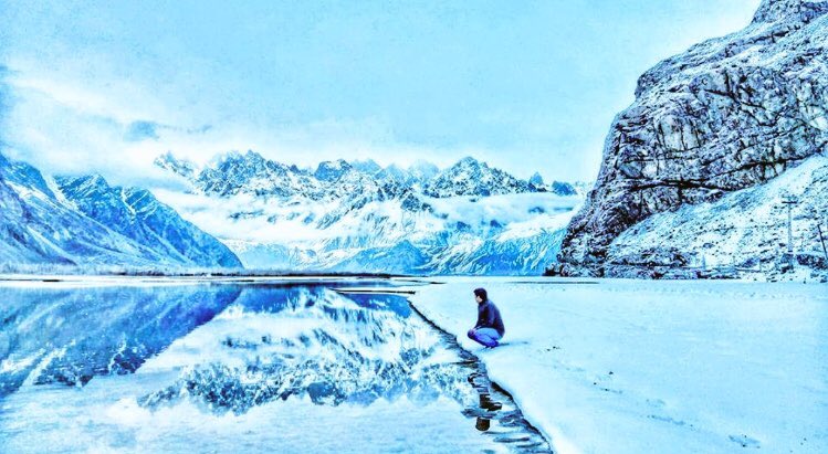 northerner_the's tweet image. Not a scene from famous TV season #GameofThrones, it’s #Shyok River near #Saling #Khaplu #Ghanche district #GilgitBaltistan #Snowdonia #snowfall