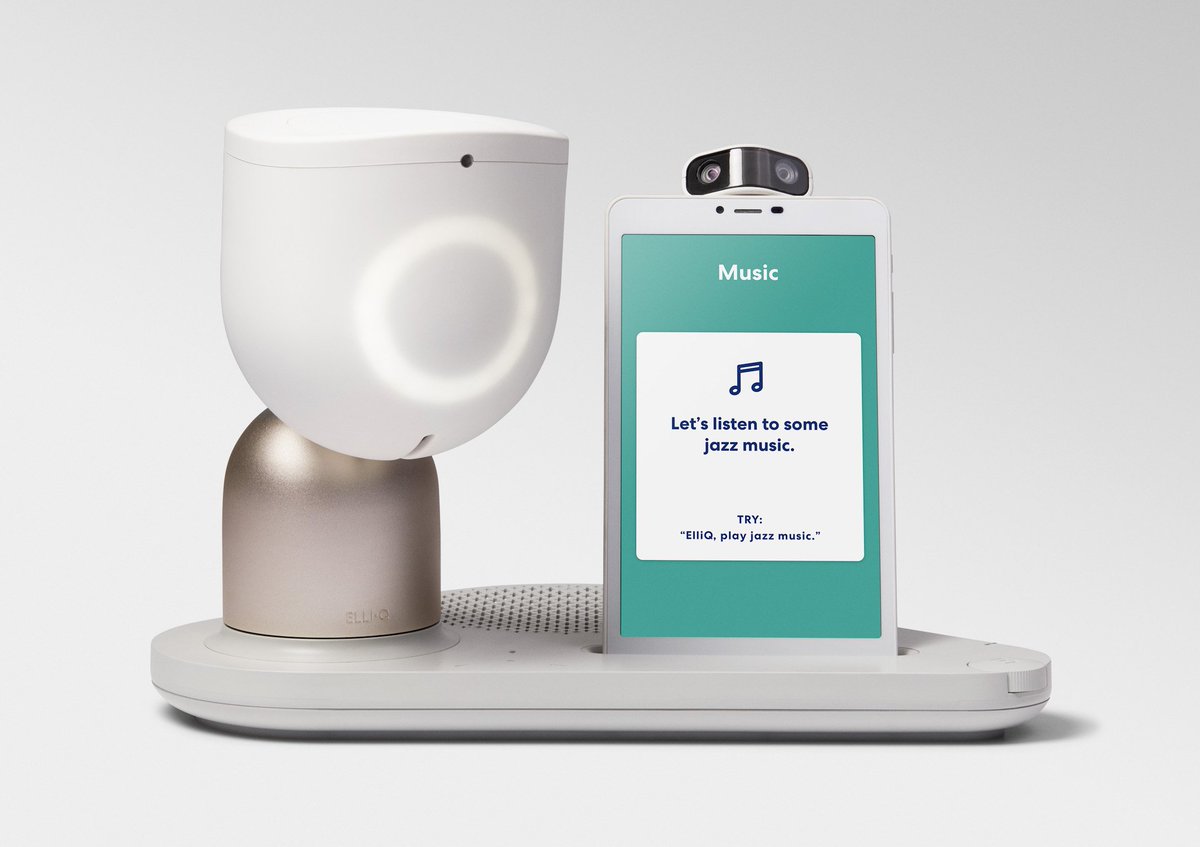 QboticsLabs (@qboticslabs) on Twitter photo #ElliQ, A Social Home Robot for Older Adults, Now Available for Pre-Order.. <a href="/intuitionrobo/">IntuitionRobotics</a> #CES2019 #qbotics #tech #news #innovation #robot #robotics #ElliQ, A Social Home Robot for Older Adults, Now Available for Pre-Order.. <a href="/intuitionrobo/">IntuitionRobotics</a> #CES2019 #qbotics #tech #news #innovation #robot #robotics