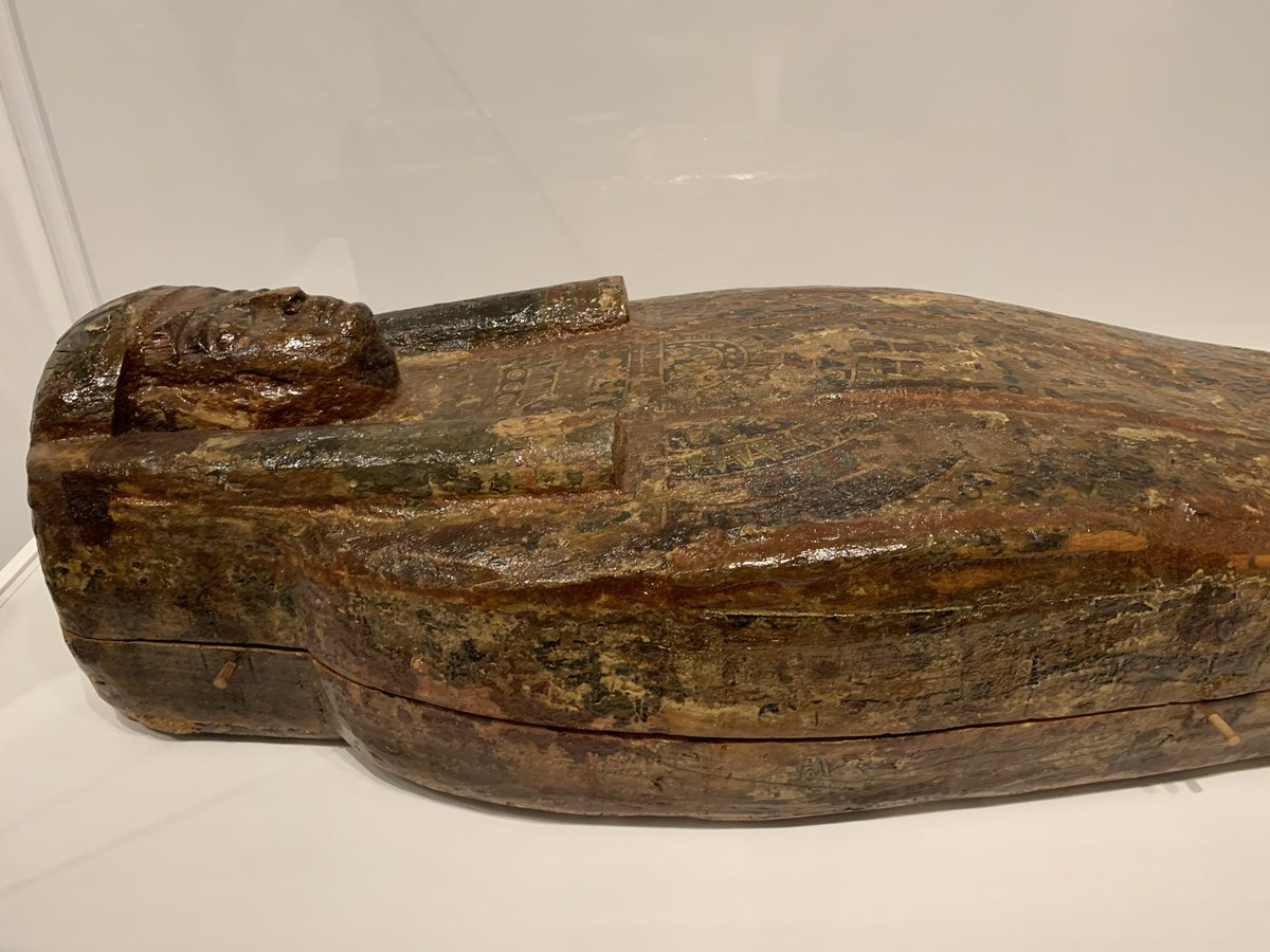 chmcconnell68's tweet photo. Did you know the DMA has a mummy on display? The panel covering the feet has been removed and you can see how the mummification wasn’t quite perfect #WondersoftheNile #smuintersessions https://t.co/y7uEI3MUYq
