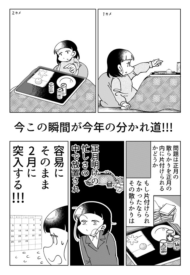 雑な生活の話、分かれ道と生活（５Ｐ）です。日常の中にある分かれ道の話です、そして今部屋が汚い人は今年はもうだめかもしれません。 