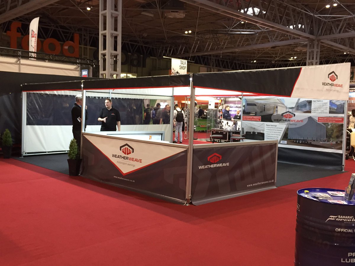 Weatherweave's tweet image. @Autosport_Show 2019 is go. We are in hall 3 next to @RAVENOLUK and @ATLFuelCells. Come and see our new free standing structure and our @brianjamesuk trailer with our frame and cover kit fitted.