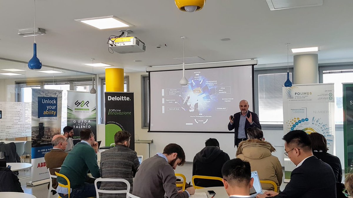 PoliHub's tweet photo. #TechUp2018 Giovanni Maria Volpato, Direttore @FondazioneRI presenta la competition dedicata a startup, PMI innovative, ricercatori e professionisti. Fino al 31/01 si può presentare un progetto che risponda alle esigenze di @Leonardo_IT, @gruppoiren, @fsnews_it e @byMBDA https://t.co/Ao7yWotXMc