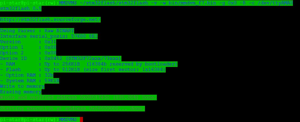 flo_0_'s tweet photo. But now success with self compiled stm32flash binary from https://t.co/KsNkKNhJwq. Means we can update firmware for #F7M and #MMDVM_RPT_Hat from within #PiStar /cc @VK7HSE https://t.co/l9x5sRXuoZ