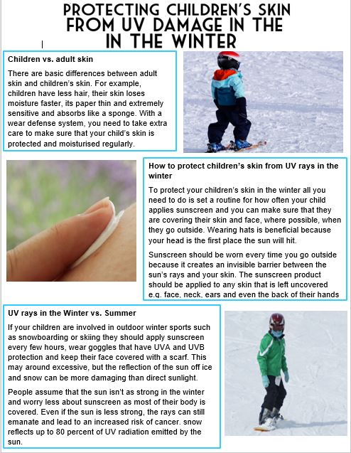 Its is extremely cold out there, some of us might even expect snow soon🌨️❄️ Here is some information on how to protect children's skin throughout winter time. Also, remember to wrap up warm!🧣🧤