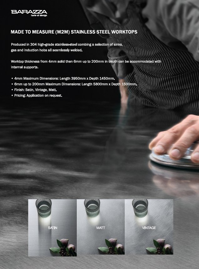 Something you might not know , Barazza produce some amazing worktops. You can contact us for more information 🙂