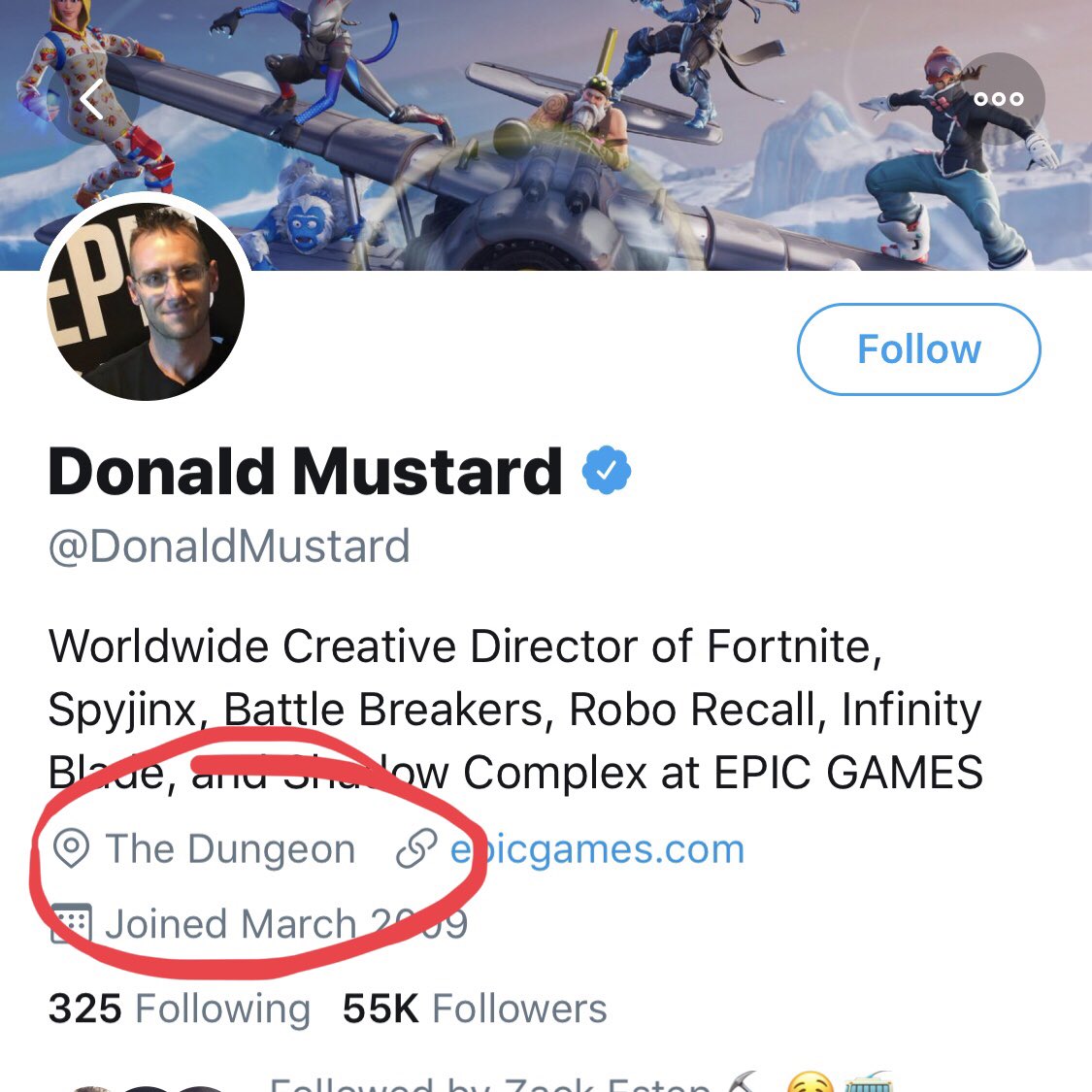 Has <a href="/DonaldMustard/">Donald Mustard</a> revealed what’s coming towards the end of <a href="/FortniteGame/">FortniteGame</a> Season 7? He’s changed his location to “The Dungeon”. 🧐 #Fortnite #BattleRoyale