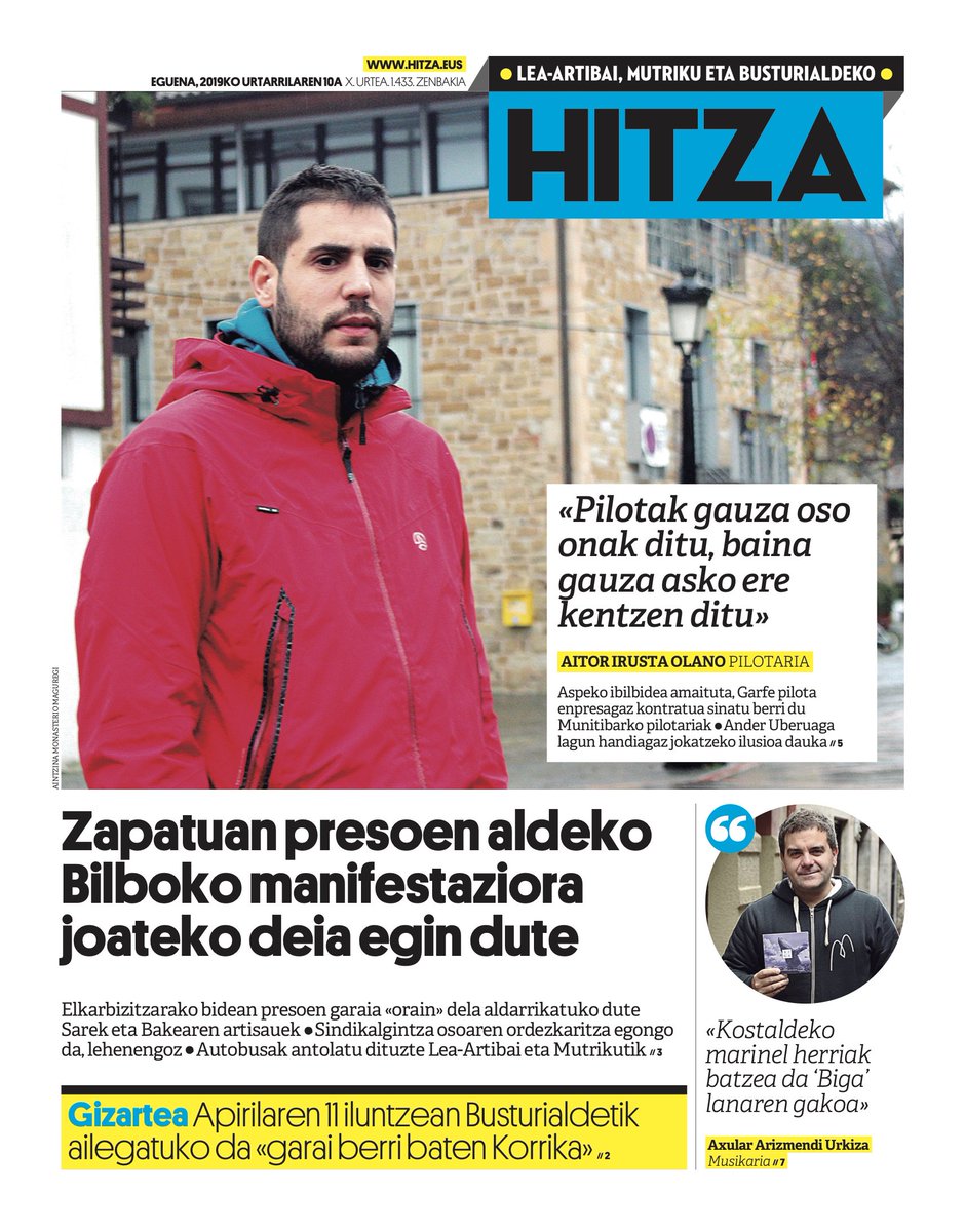 HITZAbusturia's tweet photo. GAURKO AZALA [Urtarrilak 10]: #AitorIrusta #Irusta #Pilota #Garfe #korrika @AEK_eus #euskara @SareGernika @SareBizkaia  #AxularArizmendi #Biga #Mutriku ; https://t.co/M62UnnNuUx https://t.co/FsMxmNBgpe