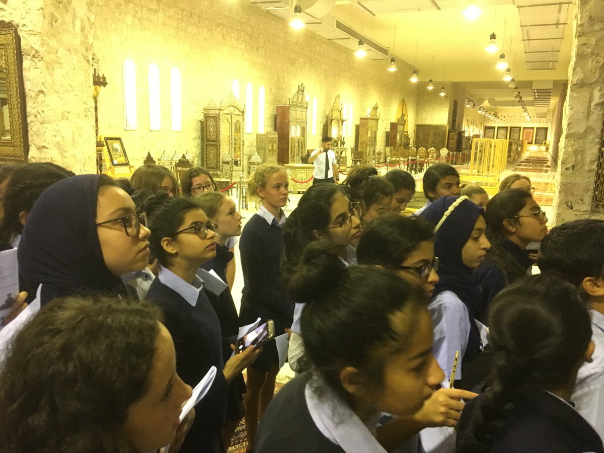 DCArabicDept's tweet photo. Our visit to Sheikh Faisal Bin Qassim Museum to research the Islamic/Arabic art. Our students had a fun time learning about Arabic scripts, art, artifacts and Qatari culture and history. This is a joint trip with #dcartphoto https://t.co/urS9qRGcUy