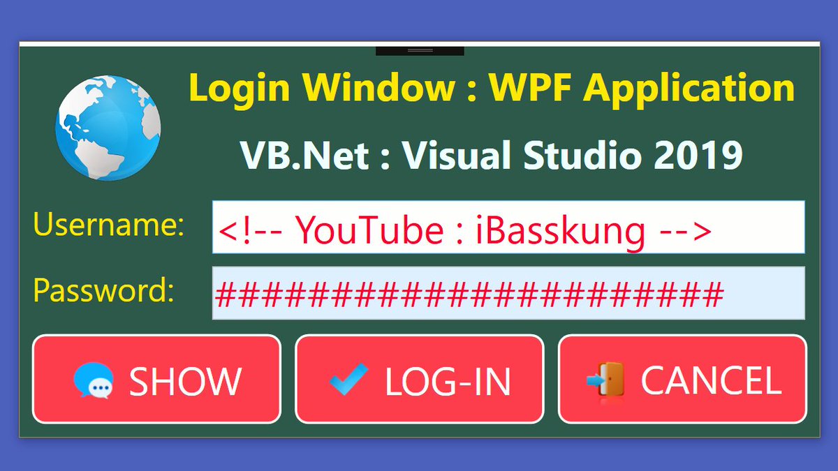 IBasskung's tweet photo. 🚀 Visual Studio 2019 : WPF (VB .NET) : Button Animation Using Styles and Triggers 🚀 
.
🎥 Watch on YouTube [Full HD] : https://t.co/8qR2goWxxh
.
🙏 Subscribe for more ➜ https://t.co/Jd7boQ9pig
.
💯 THANK YOU SO MUCH 💯
.
#VisualStudio2019 #WindowsPresentationFoundation #Login https://t.co/WKopXRRXBB