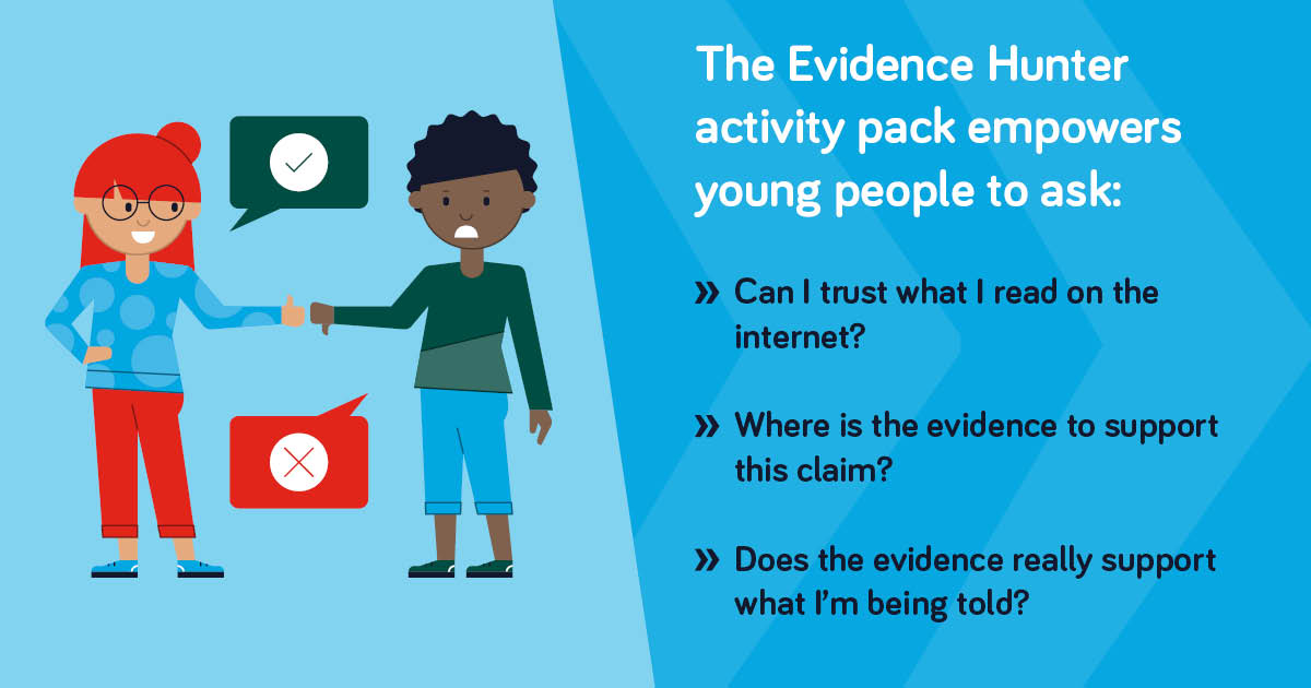 Are you an #EvidenceHunter? Today we launch the free after-school activity pack Evidence Hunter - designed to encourage young teenagers to critically evaluate the claims they meet online, in advertising and from celebrities. READ MORE HERE: bit.ly/2ShQto8
