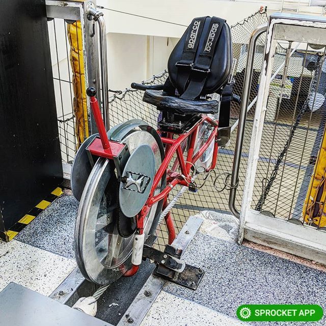 SprocketBlog's tweet image. 2011 High Wire Bicycle visitors can ride 43 feet over the California Science Center atrium. The #interactiveexhibit features a counterweight suspended by a rod protruding under the bicycle that always corrects the bike when it tips, demonstrating the law… bit.ly/2D0BVUB