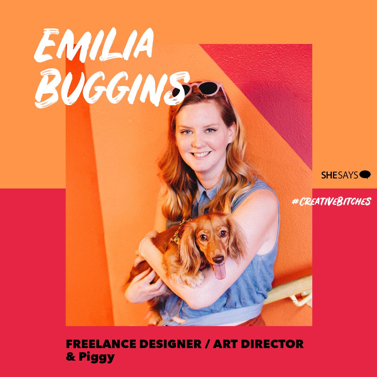 shesaysuk's tweet photo. Guess what's back? #CreativeBitches series is here to beat your January blue. Meet @EmiliaBuggins and her fabulous pooch Piggy ๐ https://t.co/W9GqdgS50C #womeninbusiness #creative #advertising #agencydog #womenempowerment #doglover #WorkLifeBalance https://t.co/uAso152WjK