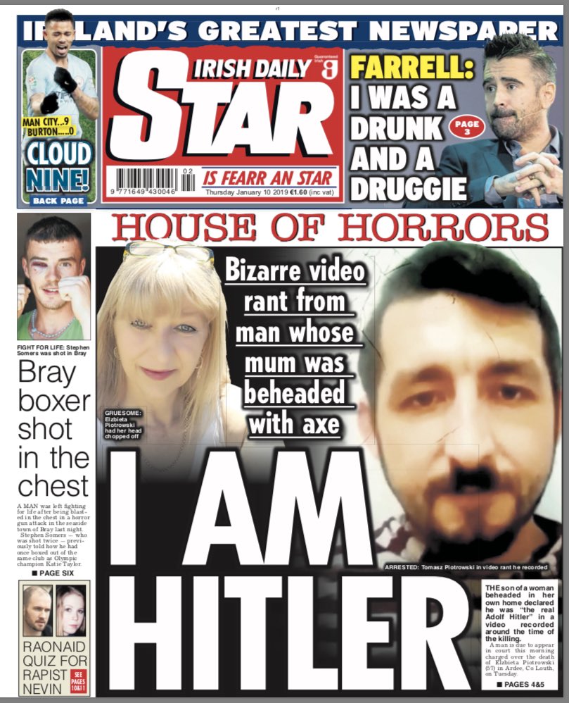IrishStarUS's tweet photo. Thursday's front page https://t.co/462KiKYtWX