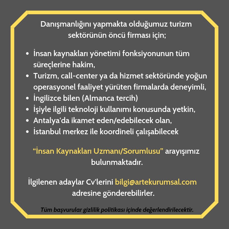 Antalya Insan Kaynaklari Danismani Is Ilanlari Eleman Arayan Firmalar Isin Olsun