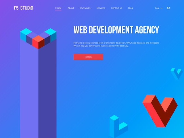 cms_webdesign's tweet image. Great web design: F5 Studio 
#cms #webdesign #gallery #Agency #WordPress #Blue #Red