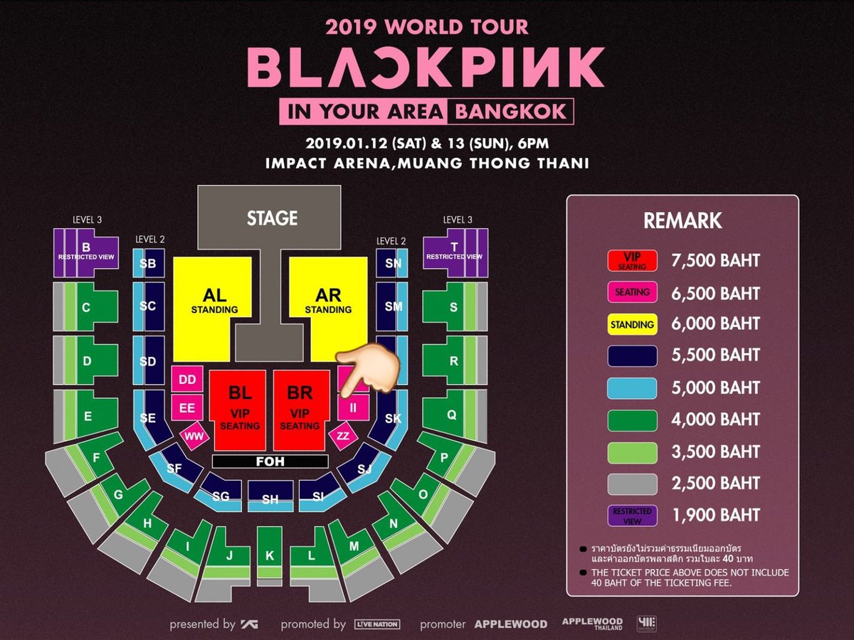Ace5215's tweet photo. [SELL] FRIDAY 11/1/19
Zone II (6,500), ROW A****  
💸Price: Not original price
!!!! LAST TICKET !!!!
DM Me 

#BLACKPINK2019INYOURAREATOURinBKK
#BLACKPINK2019WORLDTOURinbkk #BLACKPINK2019WORLDTOUR https://t.co/UdIjgsiQNT