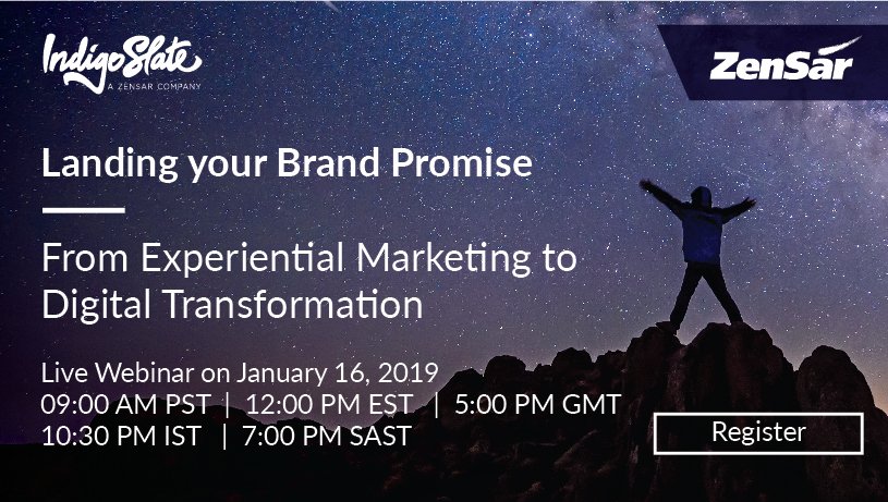 Zensar's tweet photo. Seats filling fast, enroll today! Join us at the Live #Webinar to know what Industry leaders have to say about delivering great #CustomerExperience. Click to enroll: https://t.co/dsO8kR4gsn
@IndigoSlate #DigitalTransformation #RoDNeXT #ArtificialIntelligence https://t.co/u5tbX7ziuW