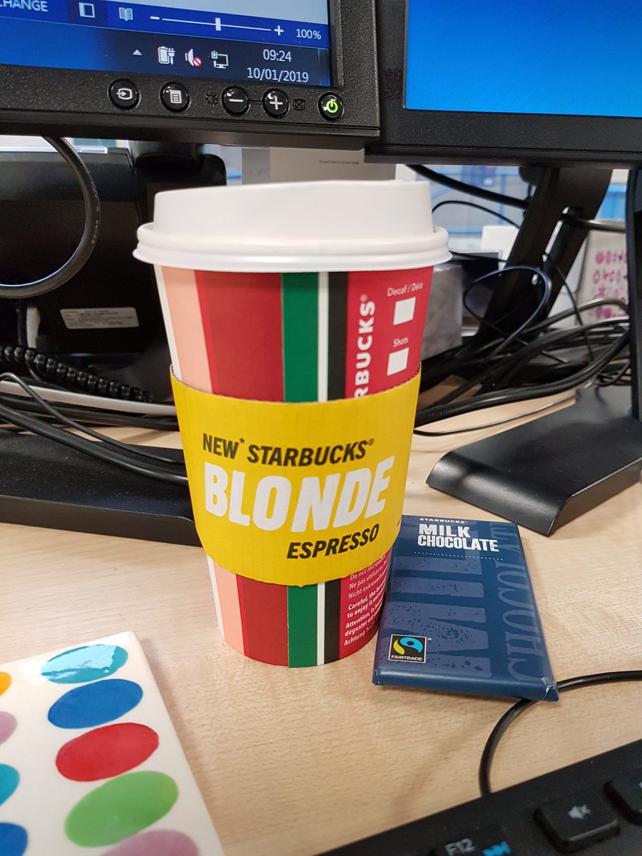 Best boss ever! 🎉 Thank you <a href="/cedstephen/">Catherine Stephen</a> for the pick-me-up this morning! 😊☕🍫 #whoneedssleep