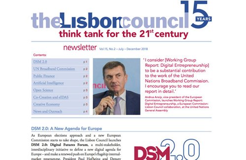 Learn more about the <a href="/lisboncouncil/">lisboncouncil</a> work on #DSM2.0 #artificialintelligence #egovernment #competition #creativeeconomy in the latest newsletter bit.ly/2H4SPW8