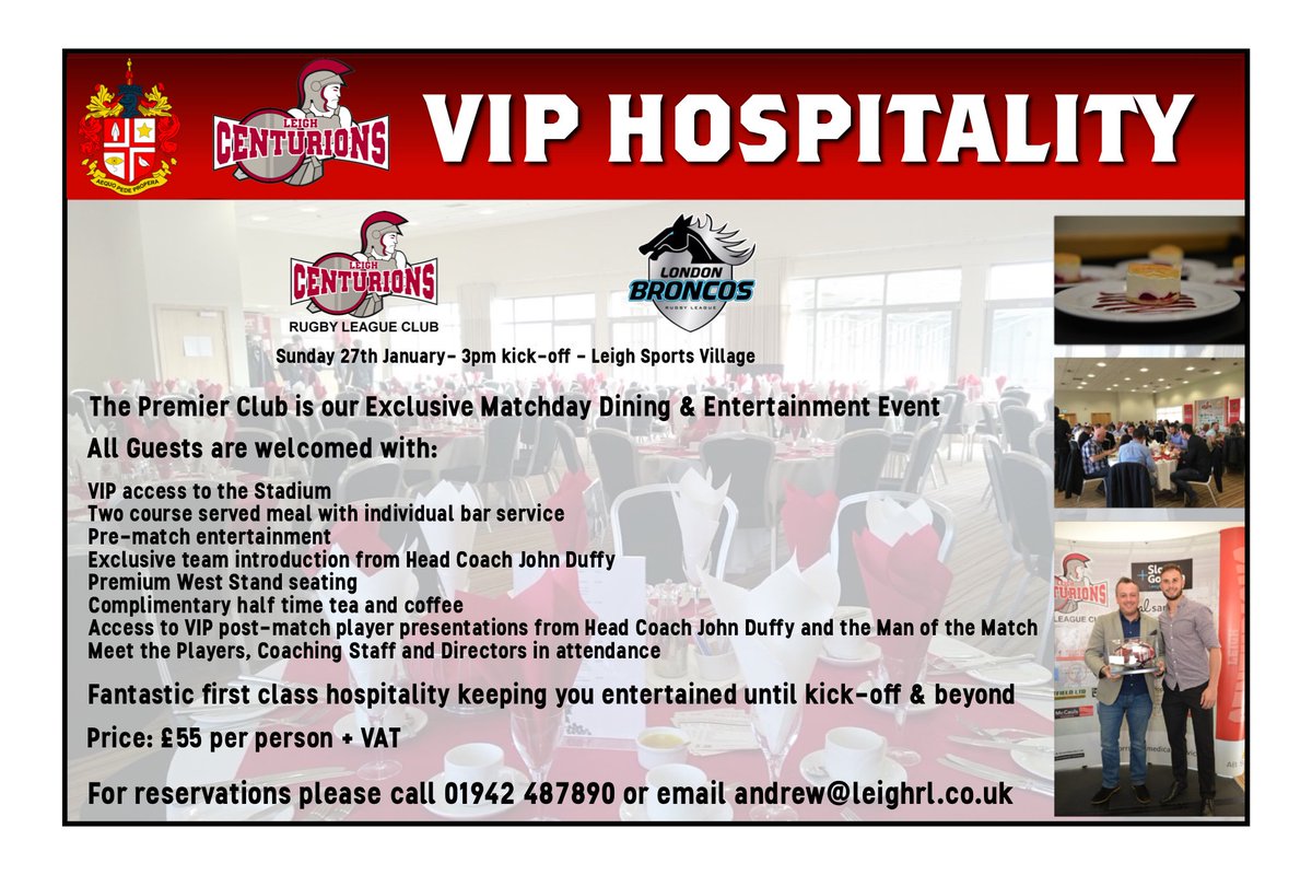Why not treat yourself or a loved one to a fantastic afternoon in The Premier Club for the visit of @LondonBroncosRL? With fab food and fun guests it’s the perfect way to watch the match in style and comfort. Come and join us!