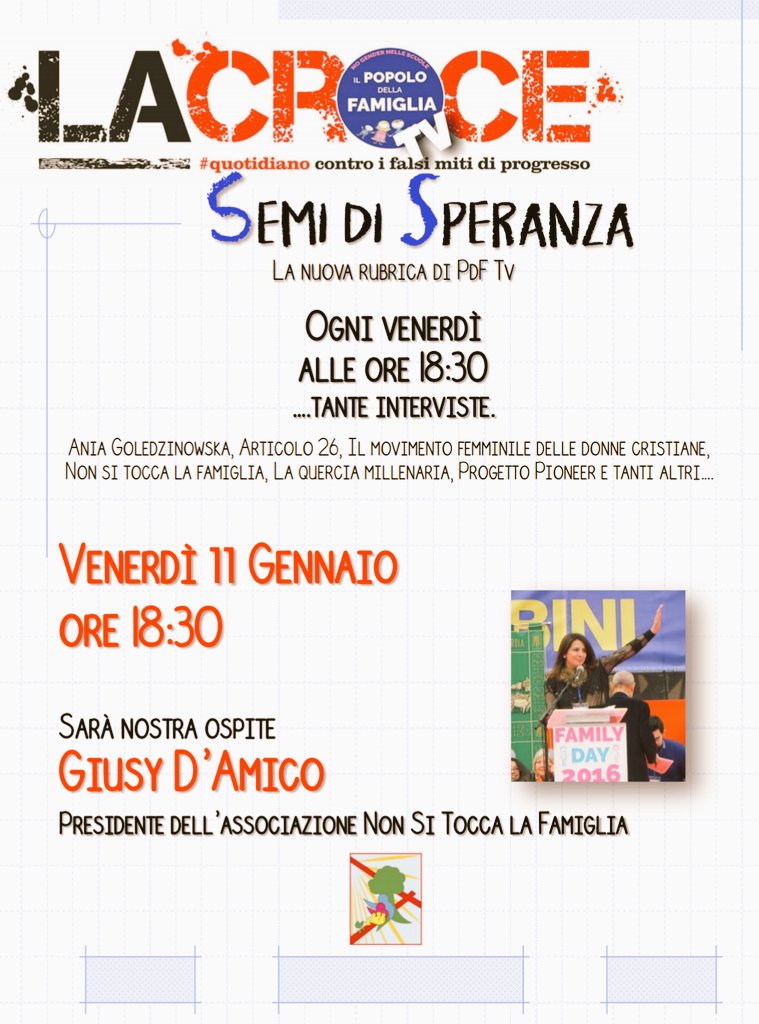 PdFTV1's tweet photo. #11gennaio19 #ore1830 #GiusyDAmico https://t.co/YgStzMTBEe