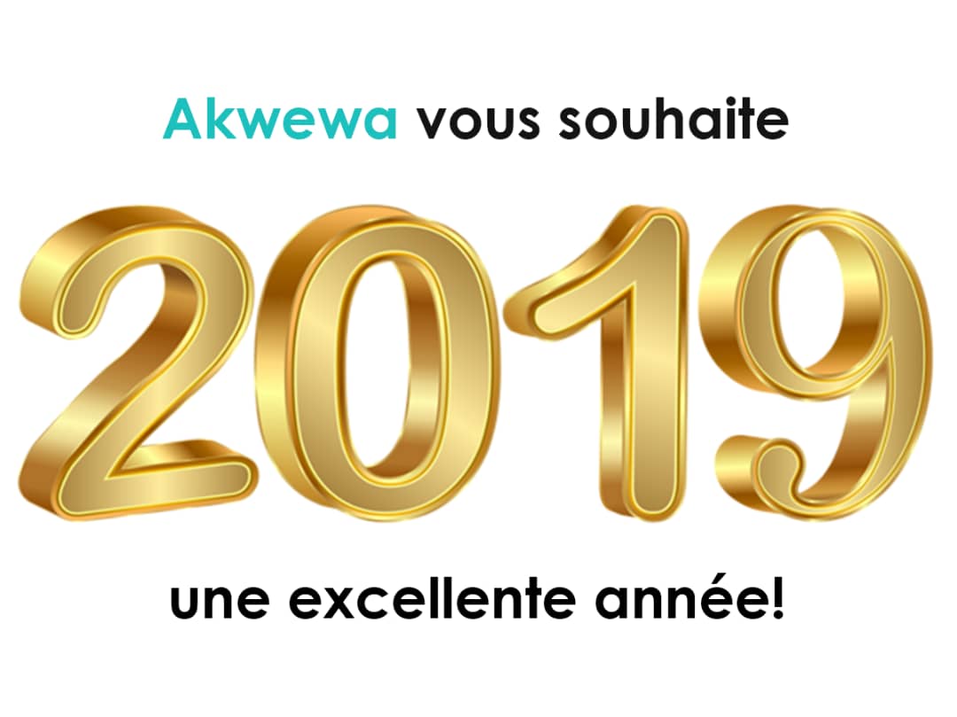 AkwewaApp's tweet photo. A l’orée de cette nouvelle année, nous vous souhaitons une excellente et heureuse année 2019. Que celle-ci soit couronnée par la réussite de vos projets personnels et professionnels. 

L’équipe Akwewa https://t.co/yO0CbbPWSr