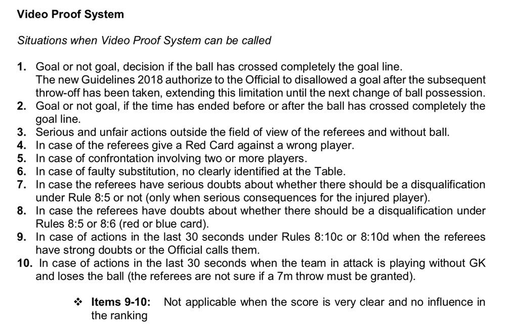 HansenRef's tweet image. Lige om lidt går det løs med åbningskampe både i DK og i Tyskland, så derfor, til alle håndboldnørderne, er her retningslinjerne for brug af videoproof (VPS).
