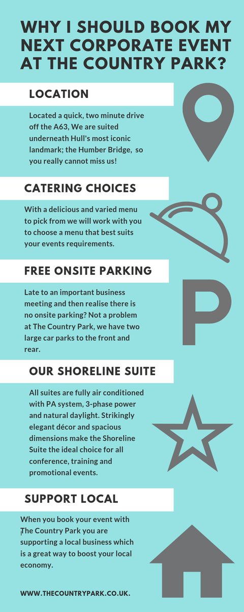Five reasons why you should book your next corporate event at The Country Park! hashtag#Hull hashtag#eventspace hashtag#local hashtag#events hashtag#catering hashtag#corporate hashtag#training hashtag#workshops hashtag#conference hashtag#salesmeetings