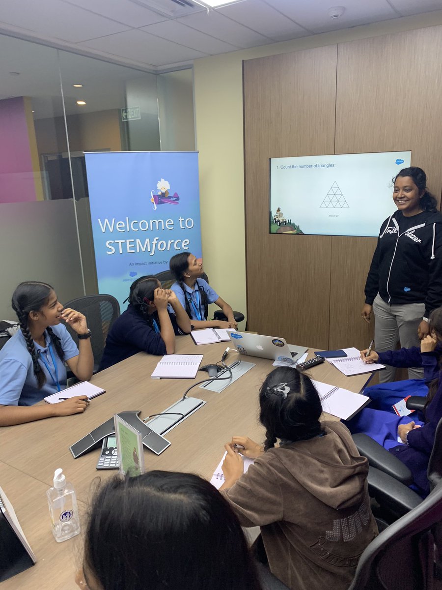 unherdindia's tweet photo. Trailblazer @SalesforceOrg teaching students geometry and measurements at #STEMforce Bangalore. #GivingBack #STEM #education https://t.co/WdXmn3Fqyu