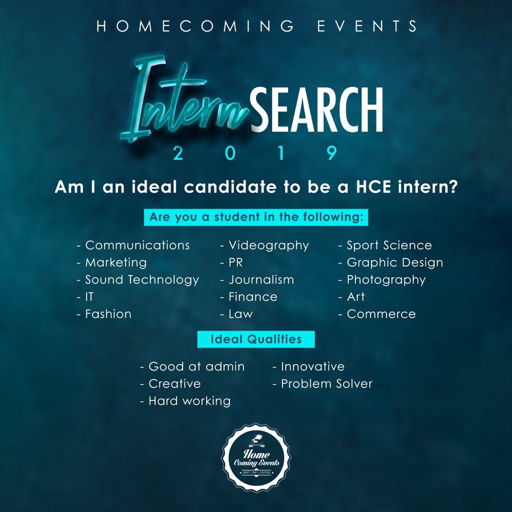 FreshFam_Ent's tweet photo. Homecoming Events Intern search has begun. All relevant information stated below.
You think you got what it takes? Apply at https://t.co/4UnhKJMll6
#HCEInternSearch https://t.co/7RWEOFyyNA