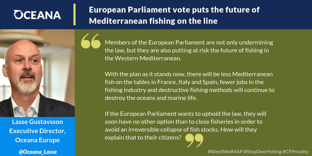 #BreakingNews in 🇪🇺 politics for the environment &amp; fishing <a href="/Europarl_EN/">European Parliament</a> 

MEPs reject key conservation measures to fix the Mediterranean fishing crisis. 

Our reaction to today's controversial vote here 👉🏼 bit.ly/2AE3KAe
#WestMedMap #CFPreality #StopOverfishing