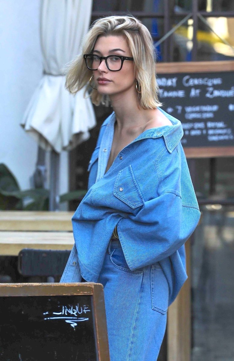 March 28th: Hailey Bieber arriving at Zinque restaurant in West Hollywood,  California… in 2023
