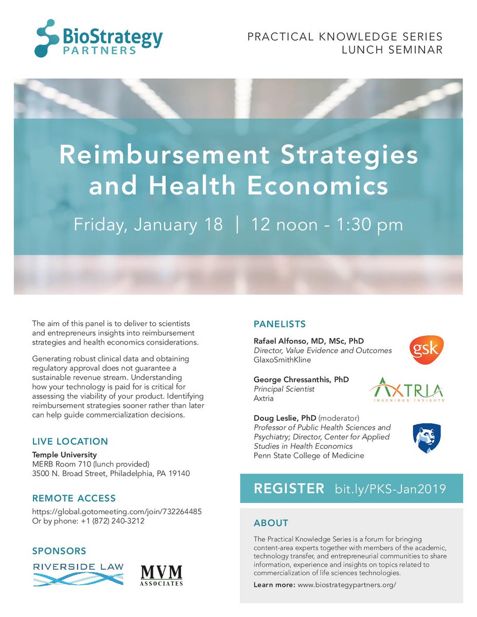 Join us next Friday for our Practical Knowledge Series Panel event at Temple University or Remotely! Register here: eventbrite.com/e/biosp-pks-pa…