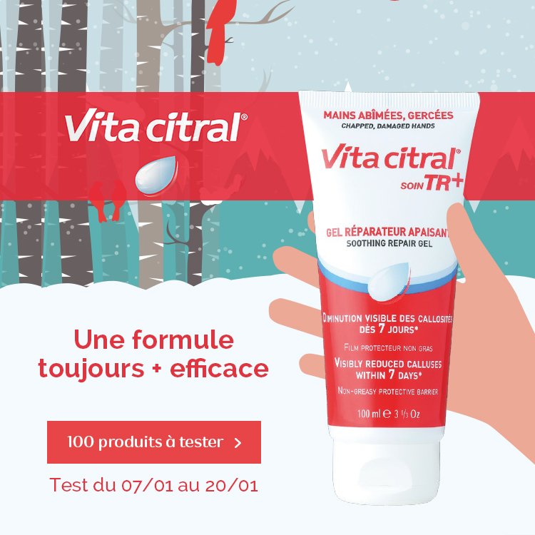 Tentez de faire partie des 100 chanceuses qui testeront le Gel Réparateur Apaisant Vita Citral TR+. Profitez-en, c'est gratuit ! bit.ly/2skUiNJ