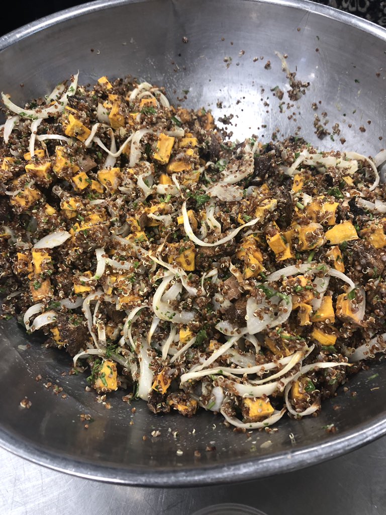 MichelleCaton's tweet photo. #tbt to earlier this week when our @mtmculinary Chef Kingston provided @MtMorrisCTE and @MtMorrisAcademy staff with a cooking demo focused on plant-based eating &amp; batch cooking! @EatplantsloveDS #thegoodlifechallenge #GVEPride https://t.co/04jWbtGD9C