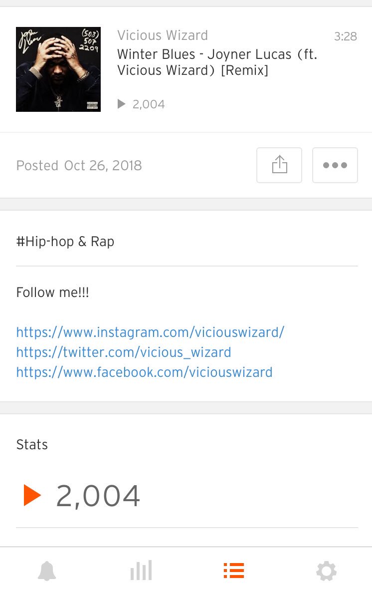 Thank you all so much for 2k plays!

#grindneverstops #newmusicalert #viciouswizard #newmusic #newmusicsoon #newmusiccomingsoon #soundcloud #hiphop #hiphoprap #hiphoprapper #hiphoprappers #rap #rapper #rappers #trap #traprap #traprapper #traprappers #itunes #spotify #beats #heat