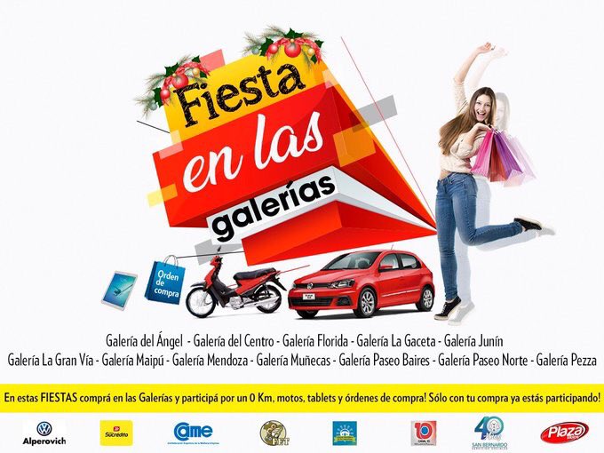 Hoy sorteo final!!! A partir de las 13 en <a href="/canal10tucuman1/">Canal 10 Tucumán</a> sorteamos la moto y el auto. #FiestaEnLasGalerias