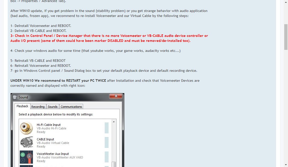 NoWanSma's tweet image. This really starts to look as a checklist. We have 2 reboot twice and check if the VB audio devs are gone between reboots just to be sure that we get a working audio chain again for our hardware in win 10 because even the /devs can be incorrectly named. Oh wow #audiostack