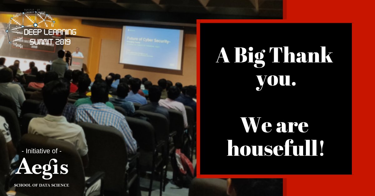 DeepLearningSum's tweet photo. Thank you for your love, we are housefull..!

Just 2 days to go..

See you at the Deep Learning Summit 2019, Bengaluru.

Learn more - https://t.co/Ww247zsS0E

#DeepLearningSummit #DLSummit19 https://t.co/chd6EnMNmP