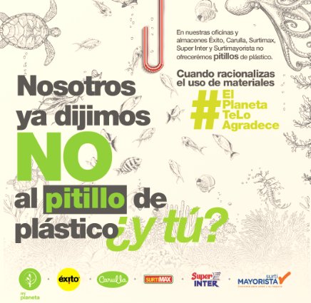 Grupo Éxito Twitter: "Nosotros dijimos no al uso de de plástico ¿y tú? #ElPlanetaTeLoAgradece https://t.co/fshQmIJWUJ" / Twitter