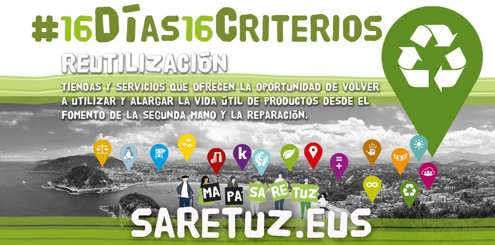 Saretuz's tweet photo. #16Días16Criterios 1⃣REUTILIZACIÓN ¿Conoces las opciones que hay para reparar el calzado, la ropa y otros productos? ¡Pásate a la R y repara antes de comprar! Explora todas las opciones aquí 👉 https://t.co/lKGK7bt2F9 y alarga la vida de los productos https://t.co/1AkxgEZKSb