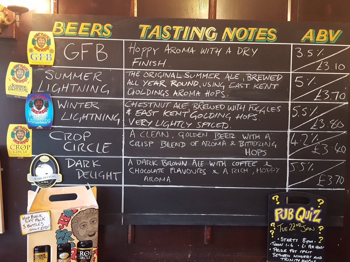 Today's beer board