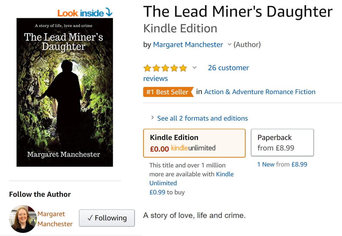 So excited! #TheLeadMinersDaughter is ranked #1 on the #Amazon #Bestseller list Action Adventure/Romance @mosaicteesdale @DurhamDalesCent @DurhamCountyLib @WeardaleGazette @guisboroughbook @FriendsKillhope #SBS #HistoricalRomance #HistFic #KindleUnlimited #kindledeals #Kindle