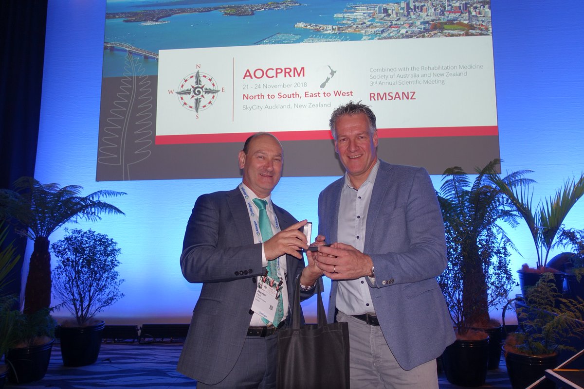 Rob Smeets <a href="/smeets1964/">Rob Johannes Smeets</a> received a remembrance medal after his lecture on 'Improving the timeliness and effectiveness of #rehabilitation of individuals with chronic musculoskeletal pain' during the @AOCPRM conference in Auckland. Congratulations!