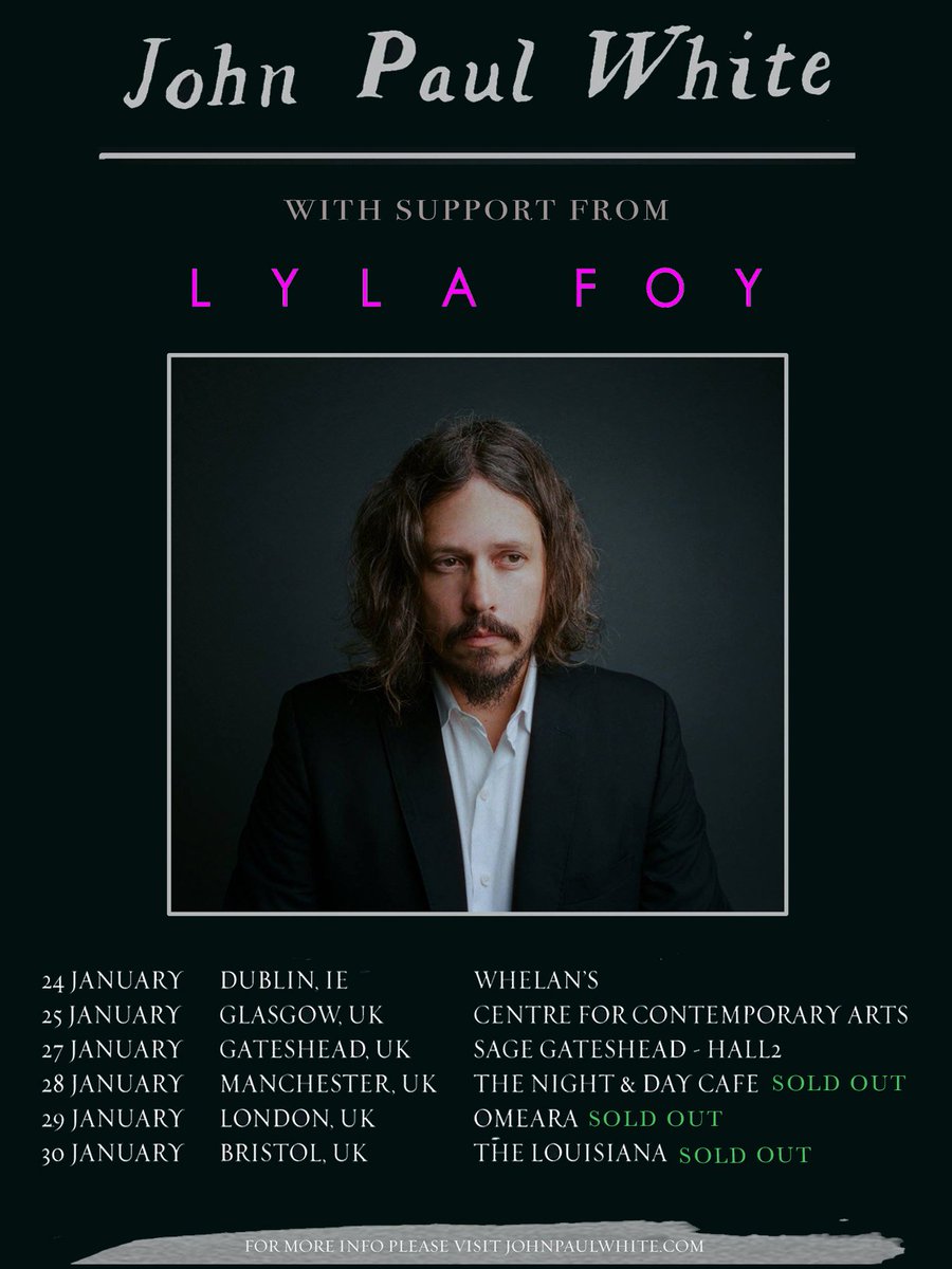 tour starts 2 weeks today! joining the amazing <a href="/johnpaulwhite/">John Paul White</a> 
london, manchester &amp; bristol are sold out 🥰
be quick for the others...